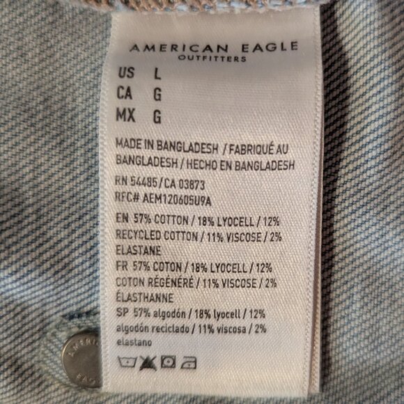 NWT AE Denim Zip Up Utility Vest Sz L - Picture 4 of 5